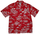 Vintage Print Aloha Shirt | Red-6
