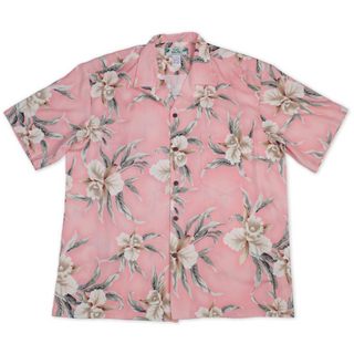 Pastel Pink Orchid Floral Print Shirt | Pink - Muumuu Outlet