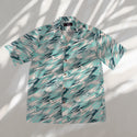 Surfer Camouflage Beach Style Hawaiian Shirt | Blue, Green, Grey