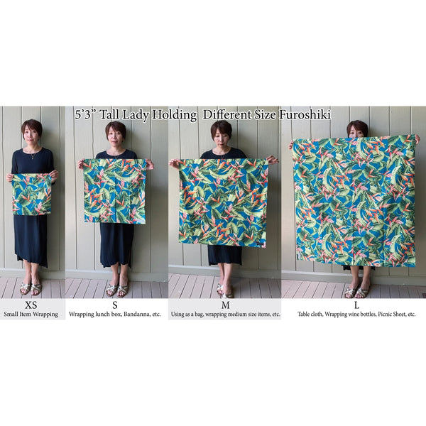 Hibiscus Print Fabric Gift Wrap | Eco Wrapping Cloth & Bandanna| SMALL