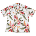 Orchid Floral Print Shirt | White - Muumuu Outlet