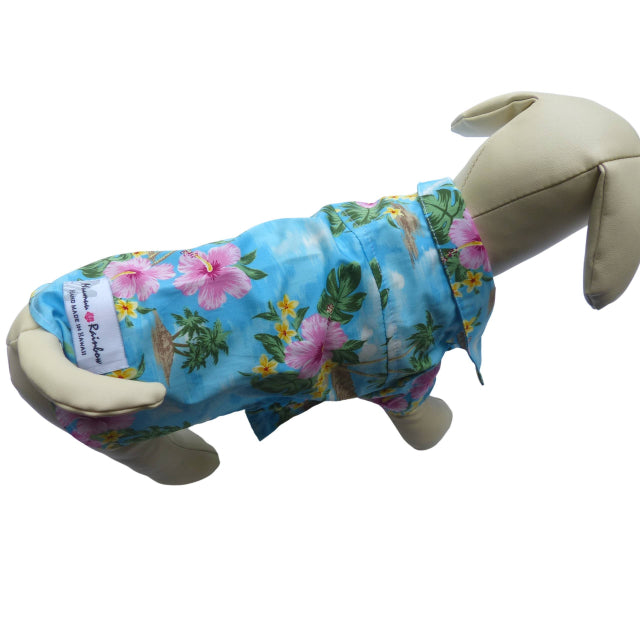 Diamond Head Hawaiian Dog's Shirts | Hawaiian Scenic Series | Blue, Green