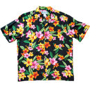 Plumeria All-over Hawaiian Shirt | Black - Muumuu Outlet