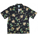 Honu Turtle Print Hawaiian Shirt | Black - Muumuu Outlet