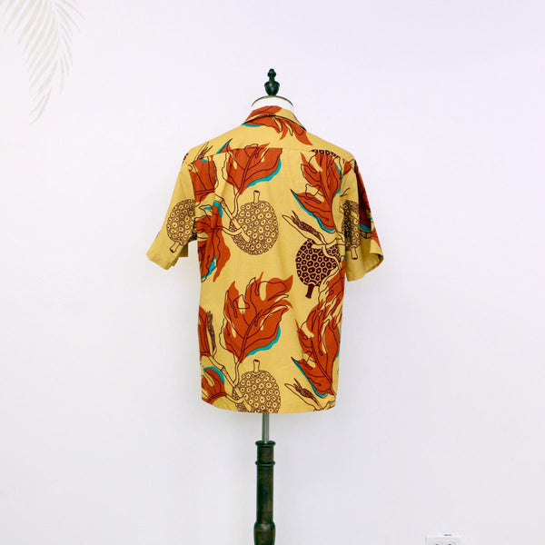 TUTUVI Breadfruit Print Aloha Shirts | Yellow