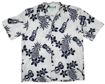 White Ukulele Hawaiian Shirt - 0
