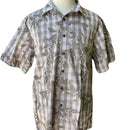 Gray Maile Puakenikeni on Gray Palaka Aloha Shirt - Gray 018-8