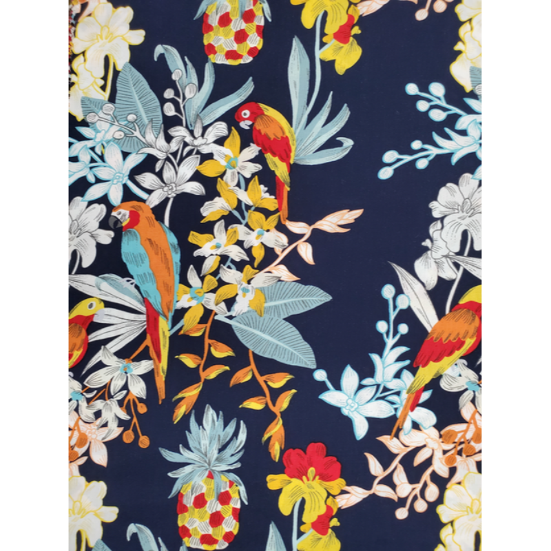 Parrots Vintage Inspired Hawaiian Aloha Shirt | Navy - Muumuu Outlet