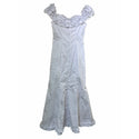White Beach Wedding Dress in Ohia Lefua and Monstera Print | Baby Ruffle White Dress
