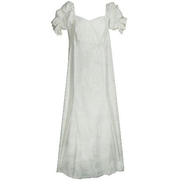 White Hawaiian Short Sleeve Long Dress