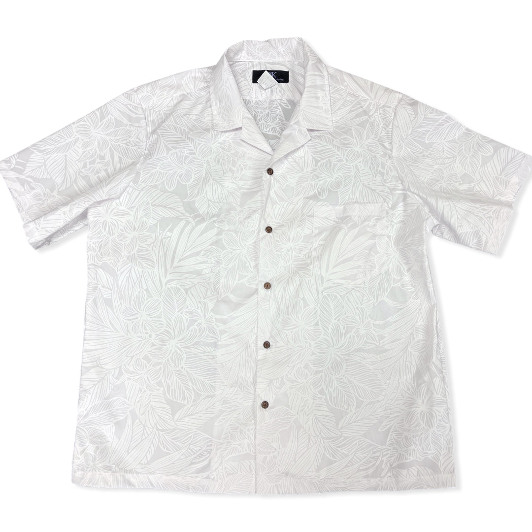 White Hawaiian Shirts | Plumeria Flower