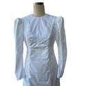 White on White Lace Trim Vintage Long Sleeve Hawaiian Dress 6761/750