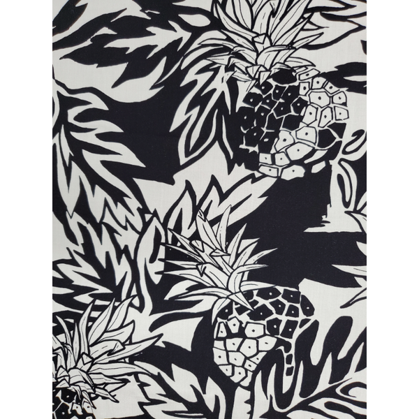 Pineapple Print Hawaiian Shirt | Black - Muumuu Outlet