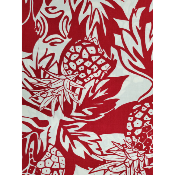 Pineapple Print Hawaiian Shirt | Red - Muumuu Outlet