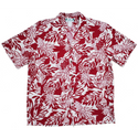 Pineapple Print Hawaiian Shirt | Red - Muumuu Outlet