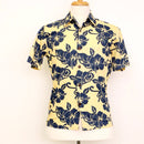Yellow Hibiscus Reversed Face Aloha Shirts